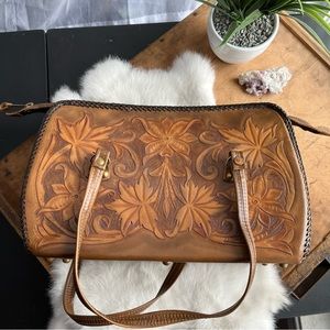 Handcrafted Floral Leather Bag